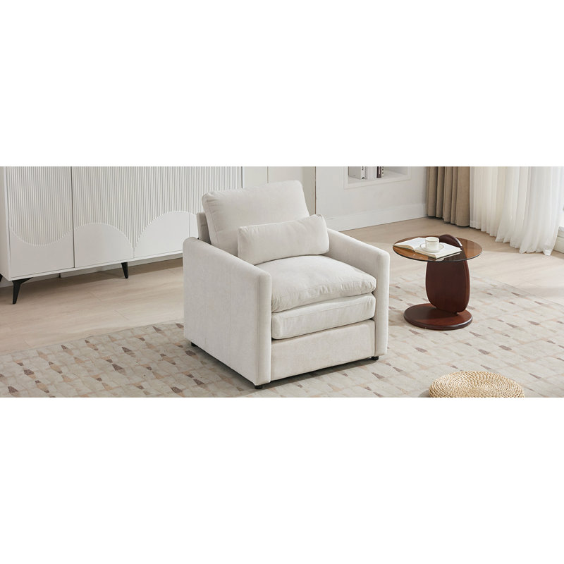 Fauteuil rembourré confortable 31,9 po Comfy Cloud, Beige