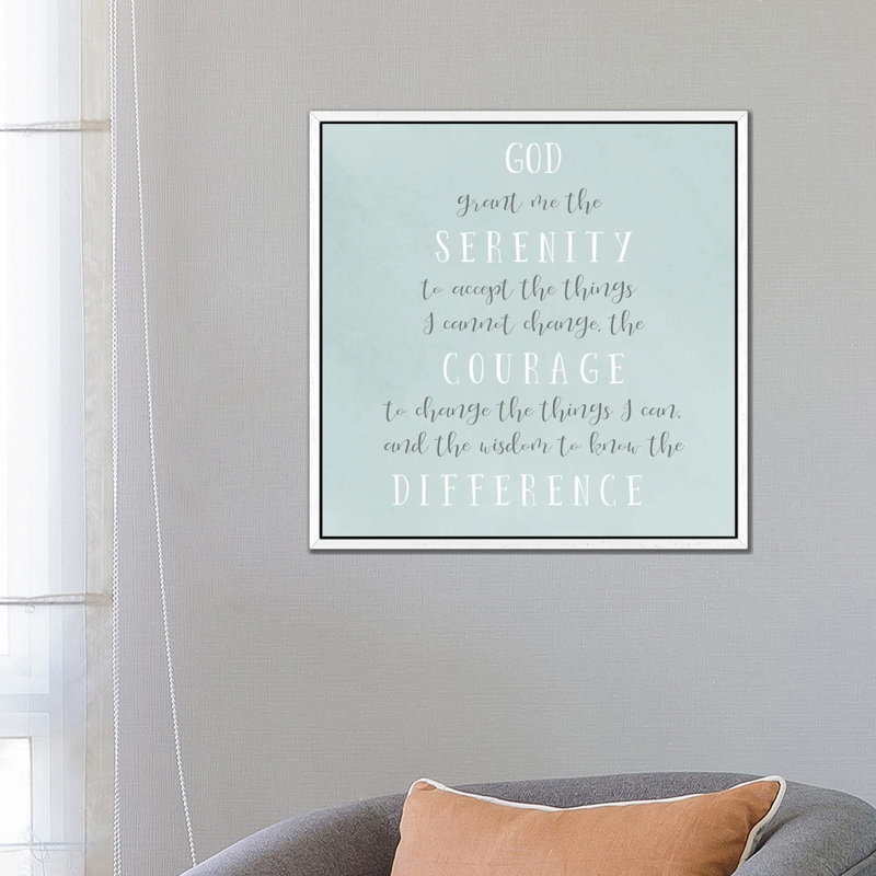 Serenity Prayer - Print on Canvas, White Framed, 66.04 cm H x 66.04 cm W