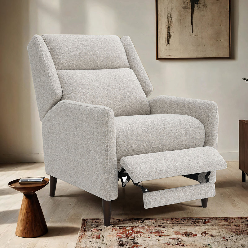 Fauteuil inclinable manuel avec dossier haut pour le salon, Beige