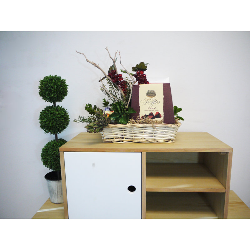 Panier en saule naturel, H 4 po x l 10 po x P 13 po