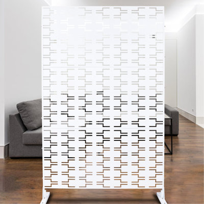 76" H48" W Freestanding Metal Privacy Screen - For Deck, Patio, Balcony, Lawn. , . Elegant Patterns. Easy Installation Process