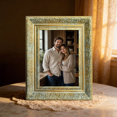 5" x 7" Antique Gold 3 PCS Simple Picture Frame for Portrait Display