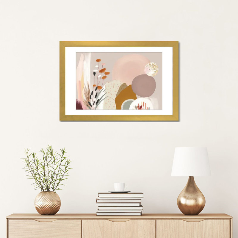 Beautiful Nature Forms, Gold Open Corner Framed Paper, White, 16" H x 24" W x 1" D