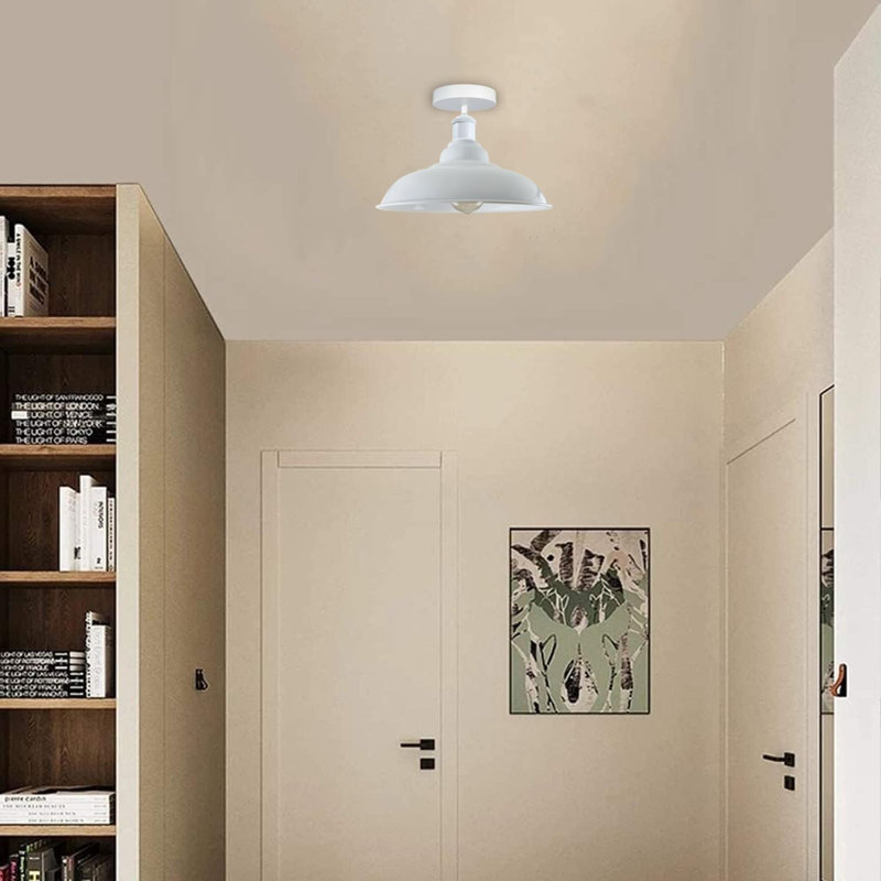 Navi Semi Flush Mount, White
