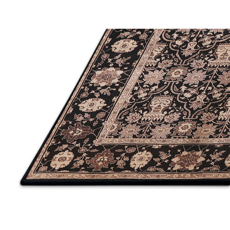 Tapis oriental noir Karnig, Tapis de couloir 2 pi x 5 pi