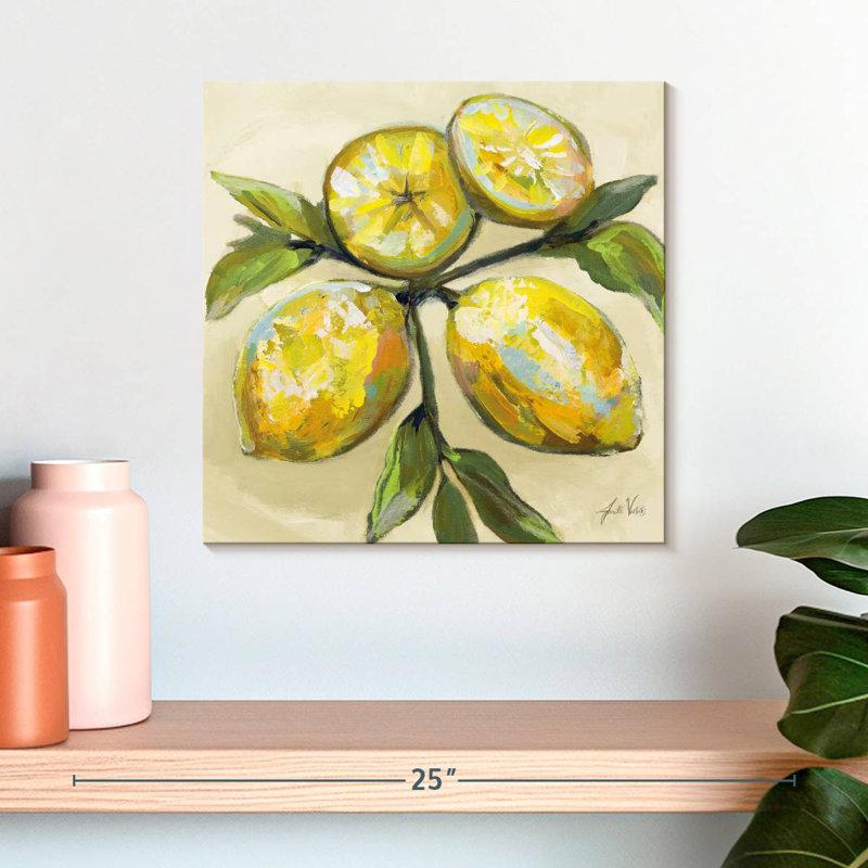 Yarlin citrons sur crème, H 16 po x l 16 po