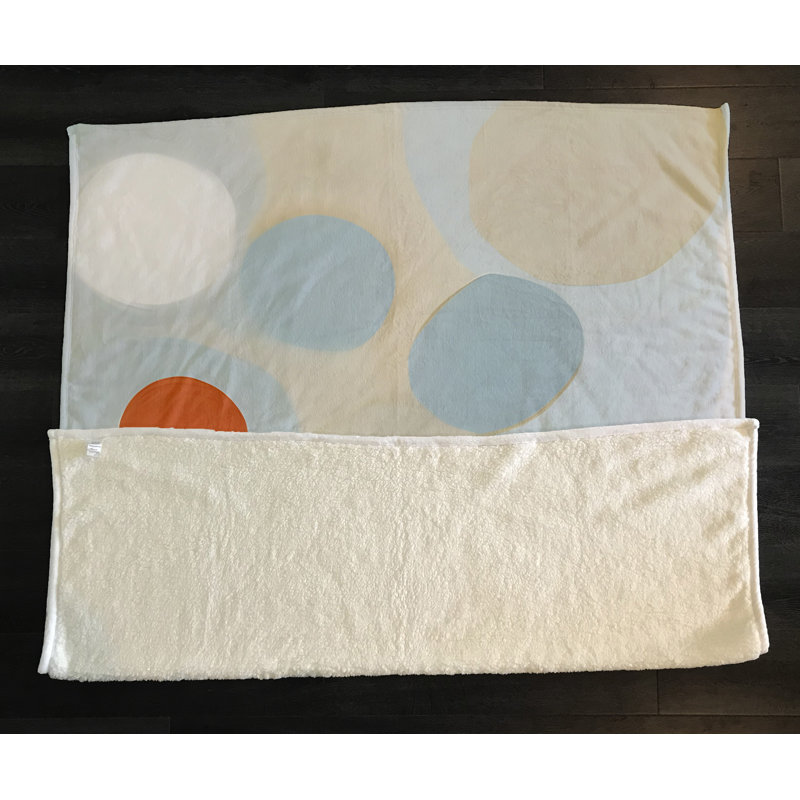 Throw Blanket, 51" W x 60" L, Geometric Shapes/Abstract, Orange/Blue/Tan