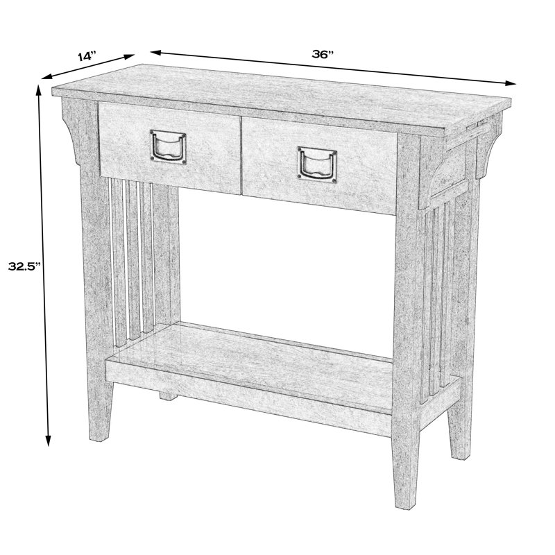 Larina Burl 2- Drawer Console Table, Beige