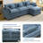 Chenille Upholstered Sectional Sofa Couch with Ottoman-1219246338-1219246340