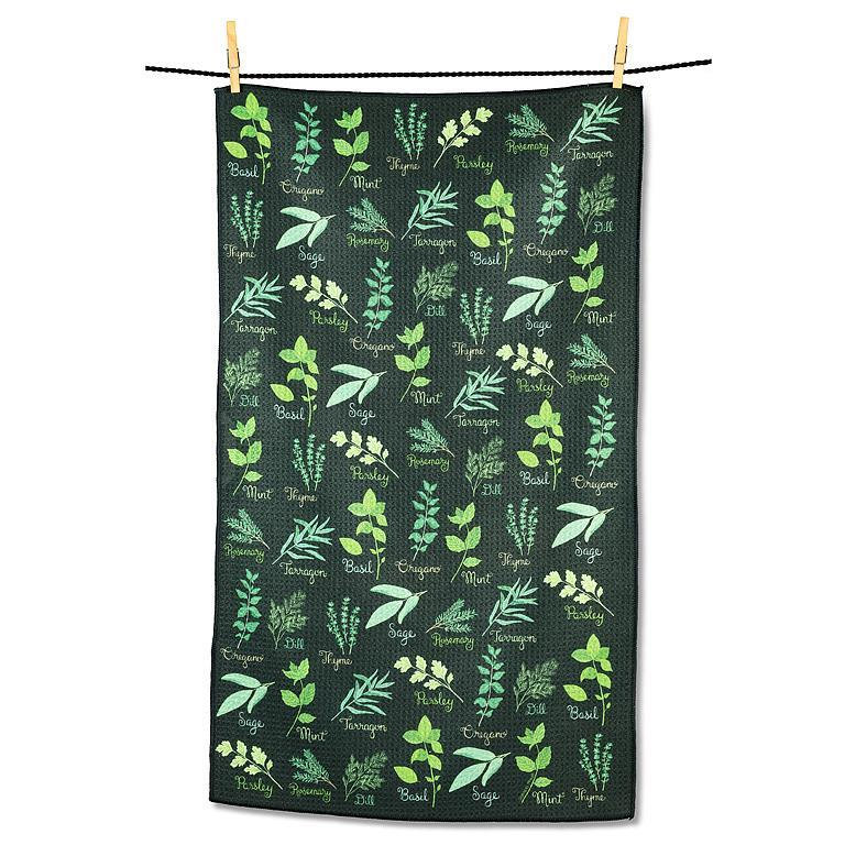Common Herbs With Names Tea Towel
