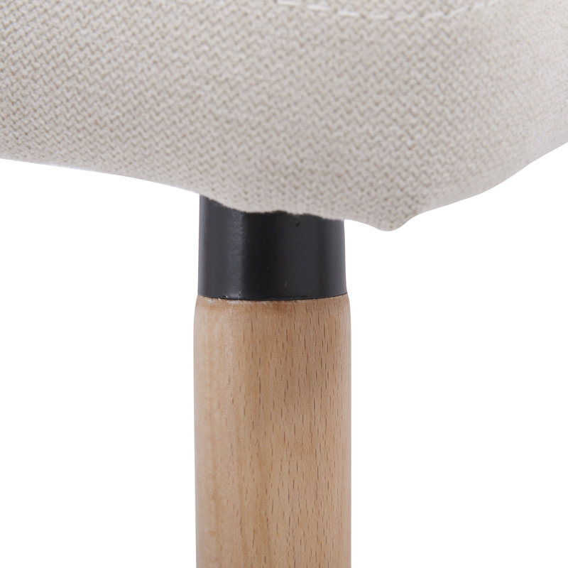Chaise d'appoint à dossier en échelle Huitt, Crème, naturel