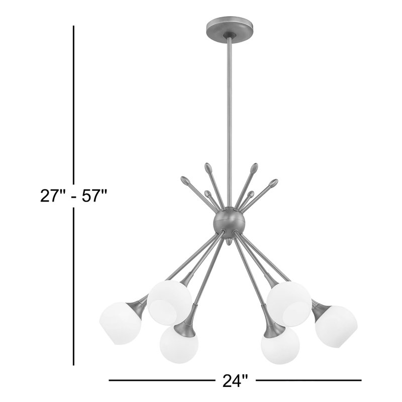 Aubriaunna 6 - Light Dimmable Sputnik Sphere Chandelier, Honey Gold