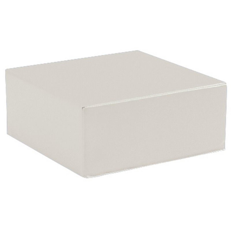 Pouf carré Basic, H 20 po x l 20 po x P 11 po, Ivoire
