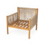 Méridienne d'extérieur moderne avec structure en bois massif et coussins en polyester confortables, parfaits pour la terrasse, le jardin ou le balcon