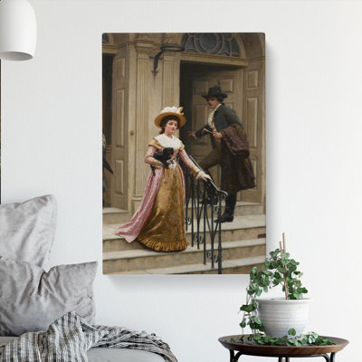 My Next-Door Neighbour by Edmund Leighton - Wrapped Canvas Print