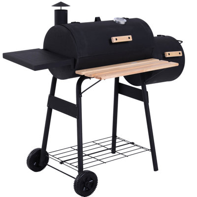 Barbecue portatif et fumoir décalé de 122 cm (48 po). Grille en acier avec pattes inclinées pour une stabilité accrue. Fumoir idéal pour la cuisson à l’extérieur. Améliore la rétention de chaleur dans le jardin. Économies d'énergie.