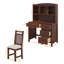 Ensemble de bureau d'écriture et chaise rembourrée avec bibliothèque, bureau d'ordinateur rétro 40 "avec 4 tiroirs, huche et chaise-1319519020