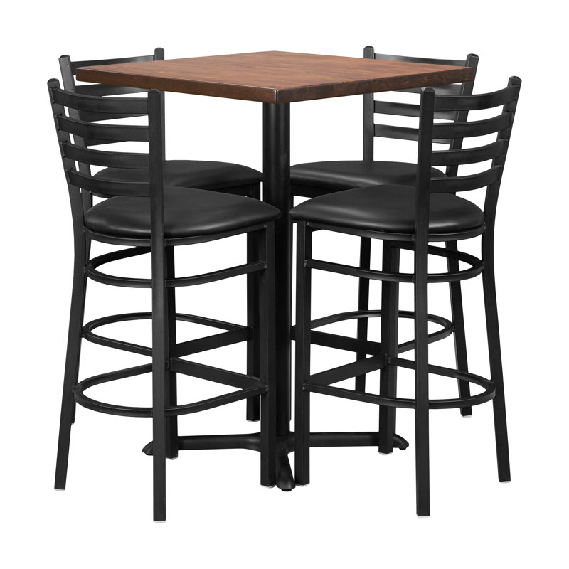 Ensemble de table haute 30 "x 30" avec chaises Bell, Brun