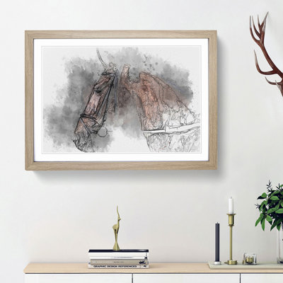 Horse Portrait in Abstract - Picture Frame Graphic Art Print