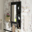 Armoire de rangement murale pour salle de bain, armoires à pharmacie avec grande porte miroir, tablettes réglables et trois niveaux de rangement ouverts (meuble-lavabo non inclus)-1435290551
