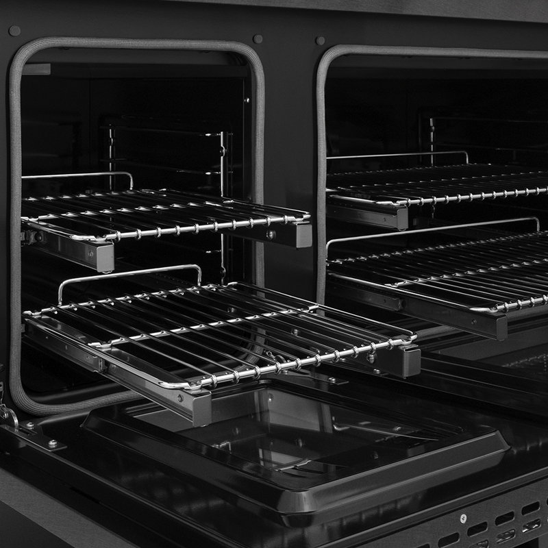 ZLINE 48 in. Paramount Dual Fuel Range with 8 Burner DuoPro Cooktop in Black Satin Stainless Steel, Champagne Bronze