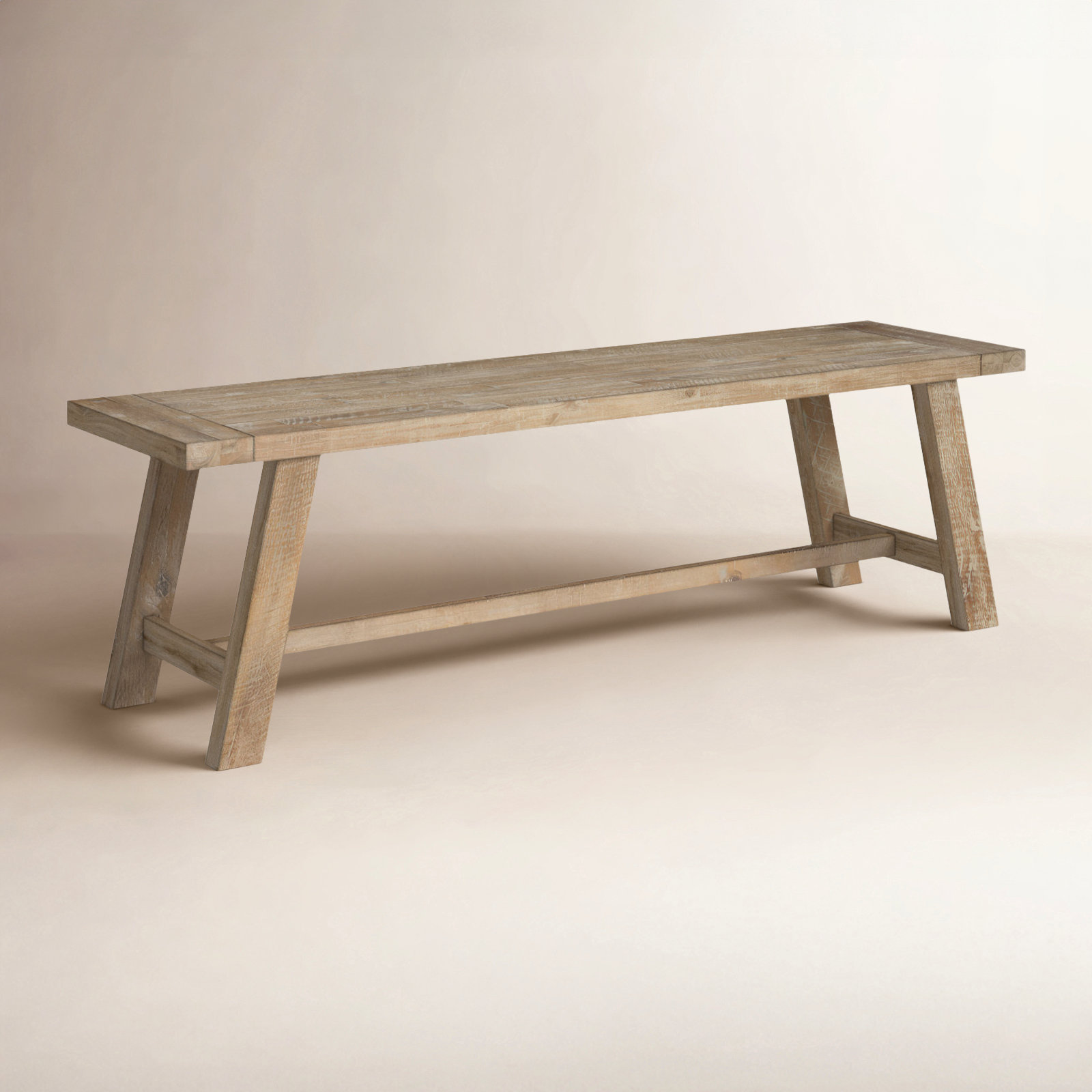 Bianca 60" Dining Bench, Weathered Natural