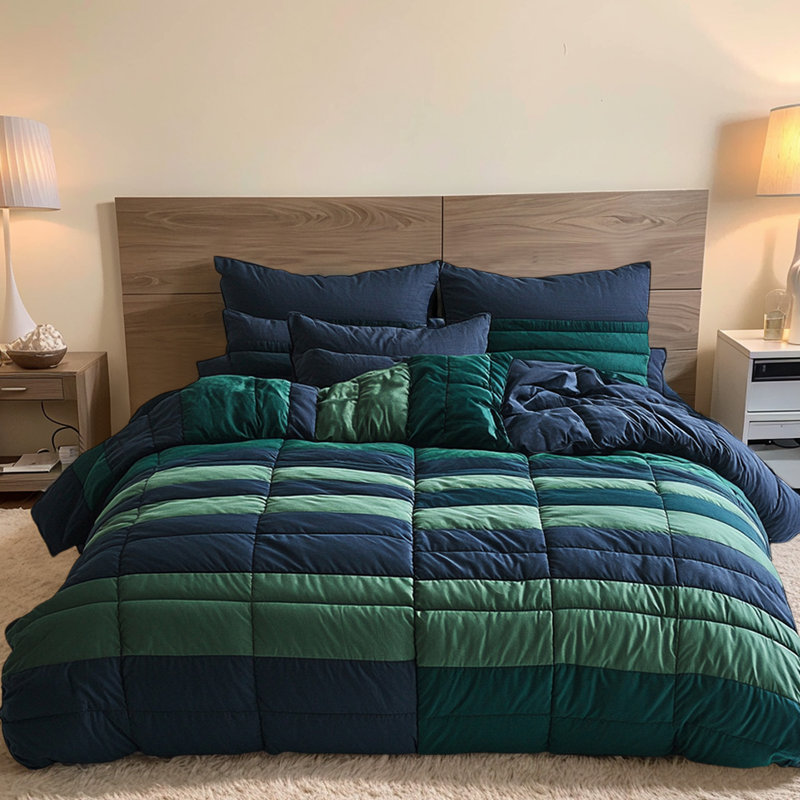 Couette moderne à patchwork géométrique
