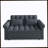 Loveseats Sofa Bed With Pull-Out Bed,Adjsutable Back-DARK GREY