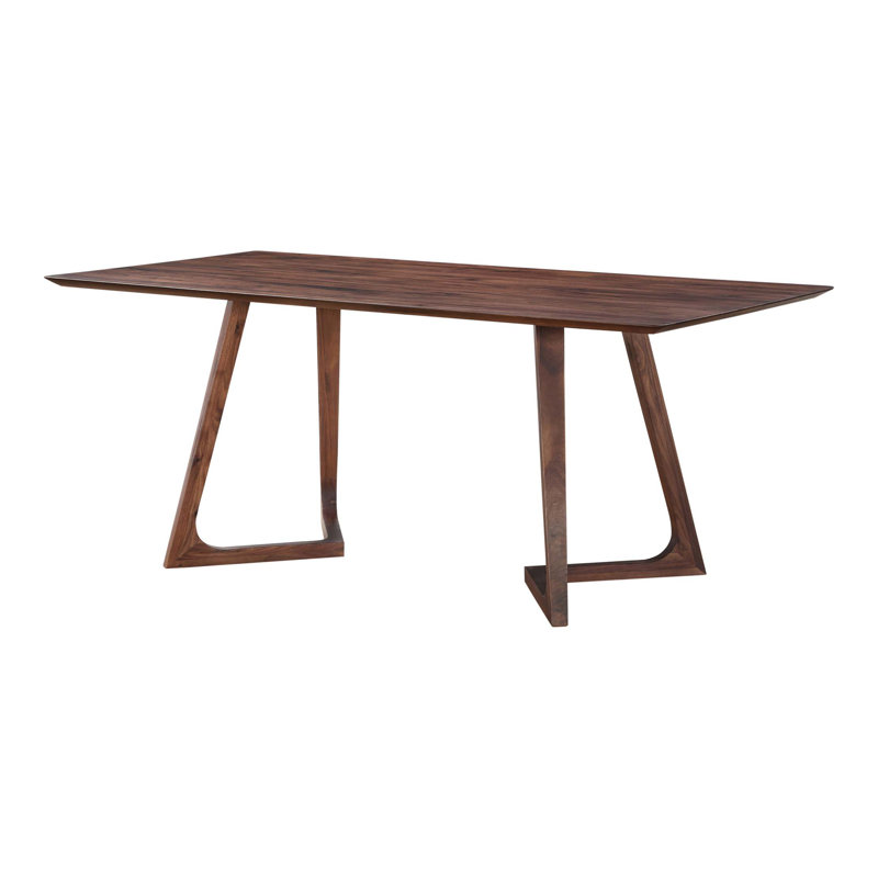 Mid-Century Solid Walnut Dining Table
