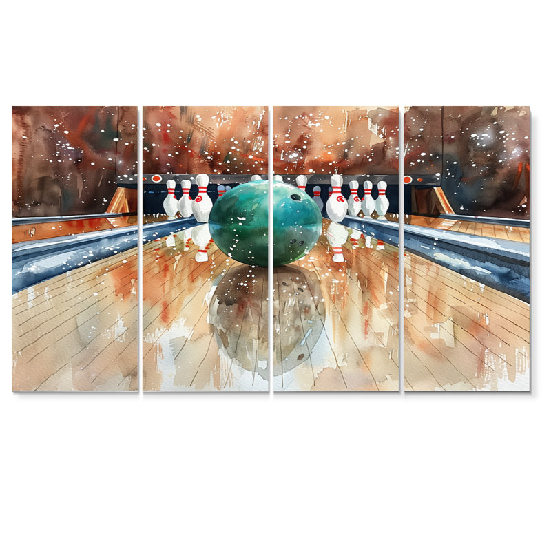Green Bowling Ball Full Strike III - Bowling Wall Decor Set, 28" H x 48" W
