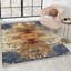 Tapis abstrait bleu / orange / beige Dovidio-1047371325