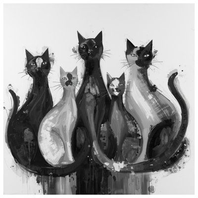 Édredon monochrome à motif de chat