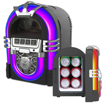 Proscan, 6 canettes / 4 litres Jukebox Bluetooth® haut-parleur / mini réfrigérateur personnel, noir