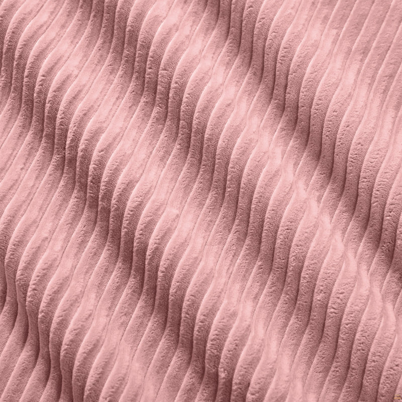Canapé d'angle avec coussins en velours côtelé, Rose