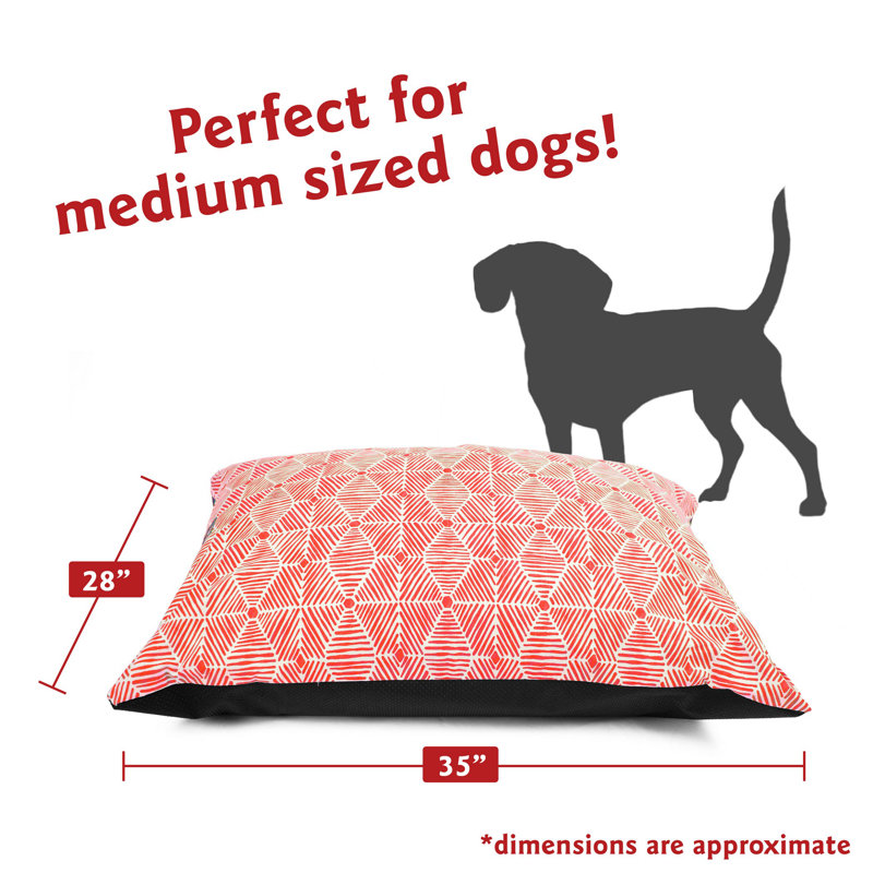 Coussin Charlie, Moyen (l 35 po x P 28 po x H 4 po), Rose / orange
