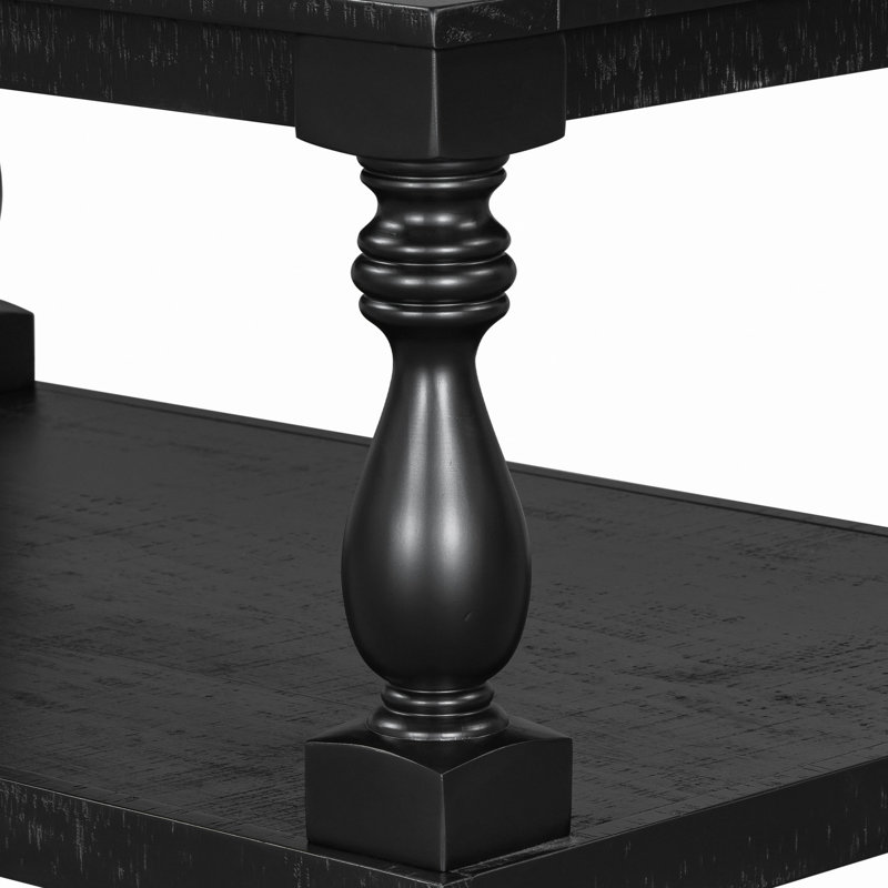 Table basse rétro avec pieds de colonne en vase artistique et placage de pin luxueux pour un charme intemporel, convient au salon, à la salle d'étude