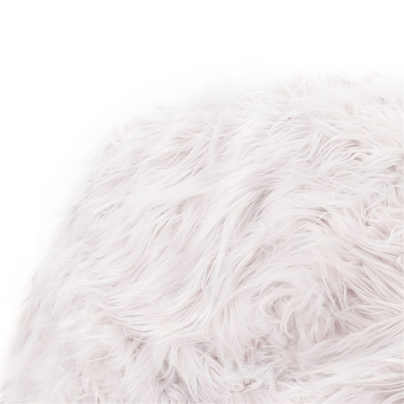 Mahin 5 Foot Rounded Faux Fur Bean Bag, Lavender Faux Fur