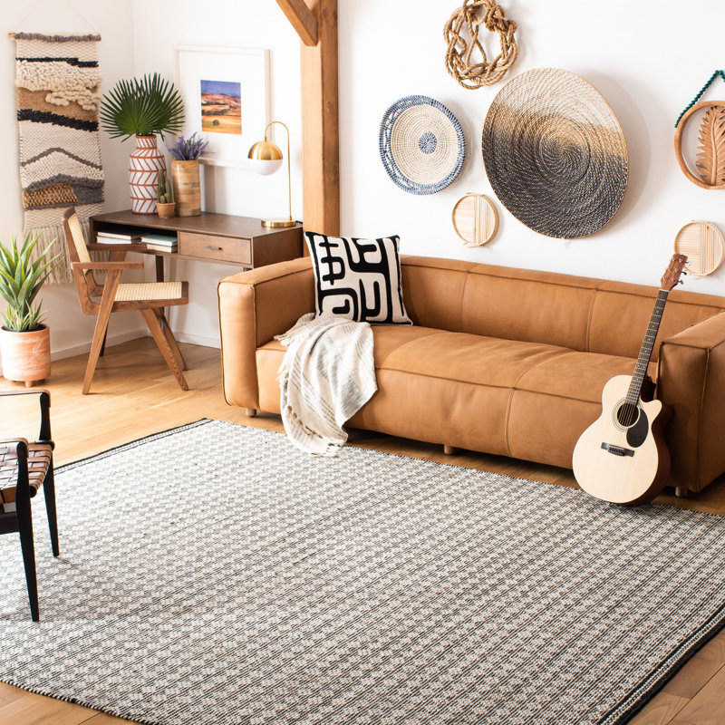 Tapis géométrique en laine / coton Kilim, Rectangle 5 pi x 8 pi