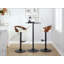 Tabouret de bar réglable avec pivot en métal et similicuir avec repose-pieds arrondi en T - ensemble de 3-702608888