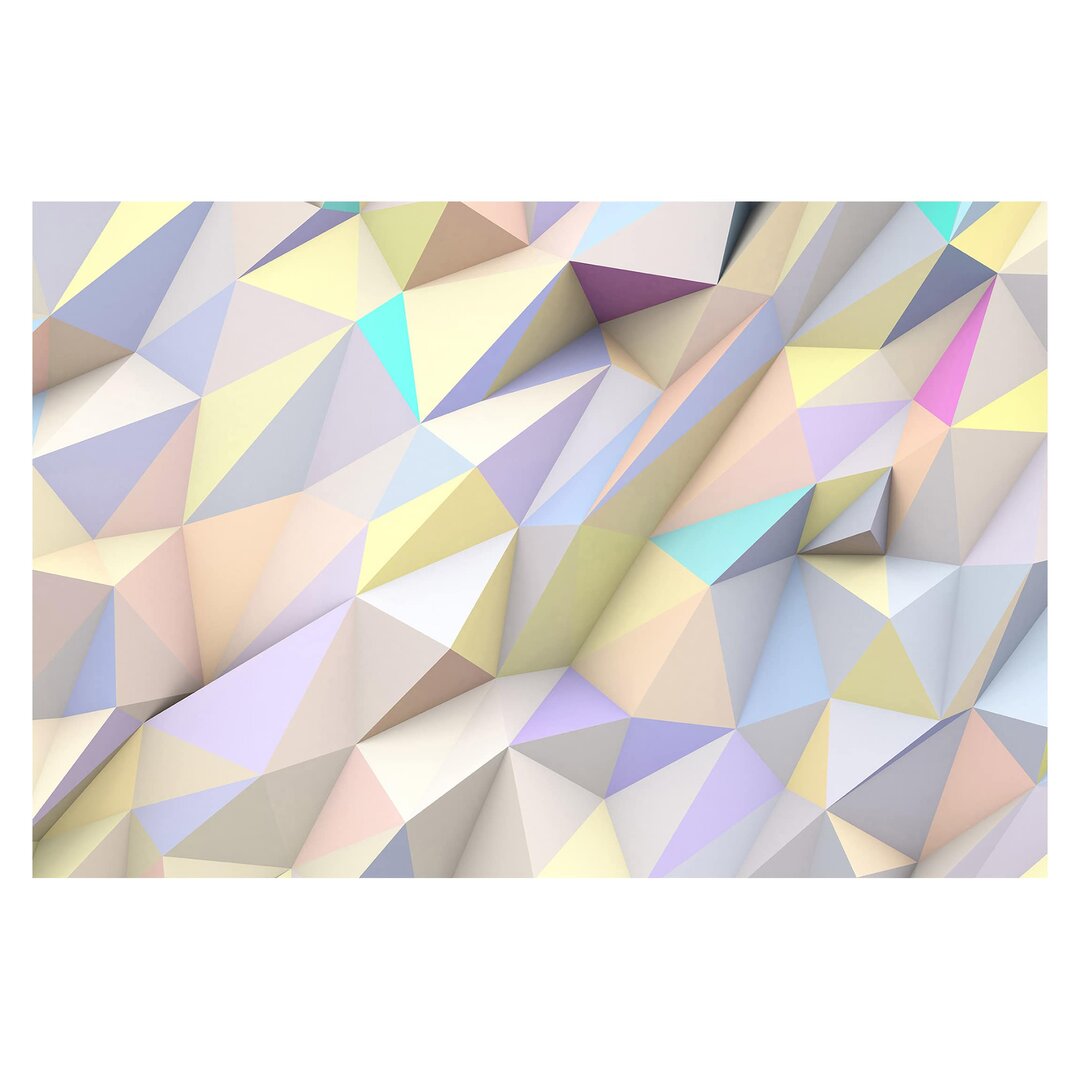 Strukturierte Tapete Geometric Pastel Triangles in 3D 2,9 m x 432 cm