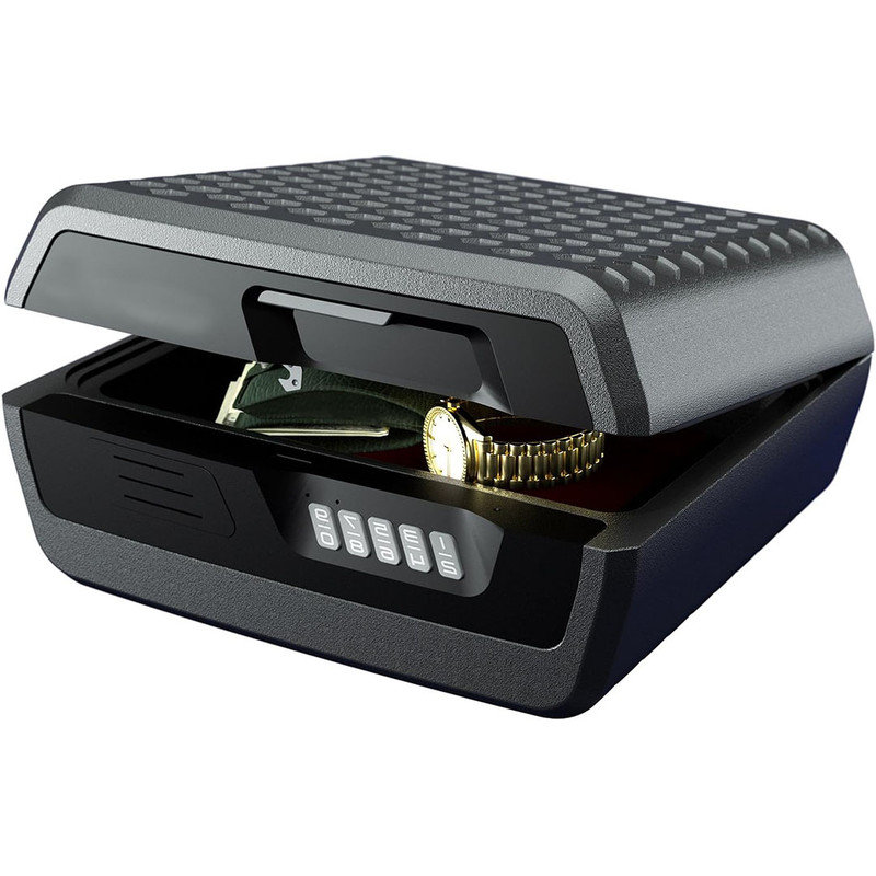 Durable Fireproof and Waterproof Lock Box with Digital Keypad Lock, Spacious Interior, Shelf Safe for Jewellery, 0.36 Cubic Feet