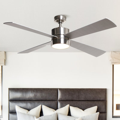 52'' Balaal 4 - Blade Standard Ceiling Fan with Remote Control and LED Light