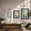 Five Daisies Arranged Botanical - Framed Print-427445266-427445257