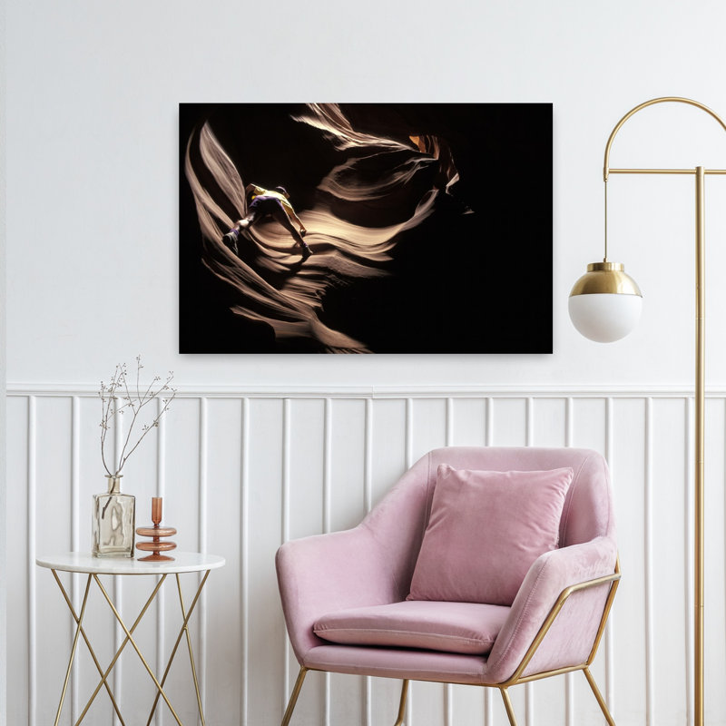 Art mural contemporain, "Rock Climbing Canyon", H 24 po x l 36 po