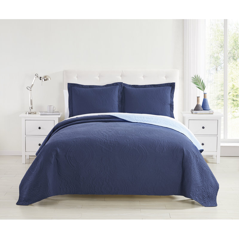 Camouflage Quilt, King, Navy/Light Blue
