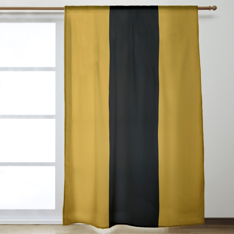 Mississippi Rebellion Sateen Room Darkening Curtain Single Panel, Gold/Black