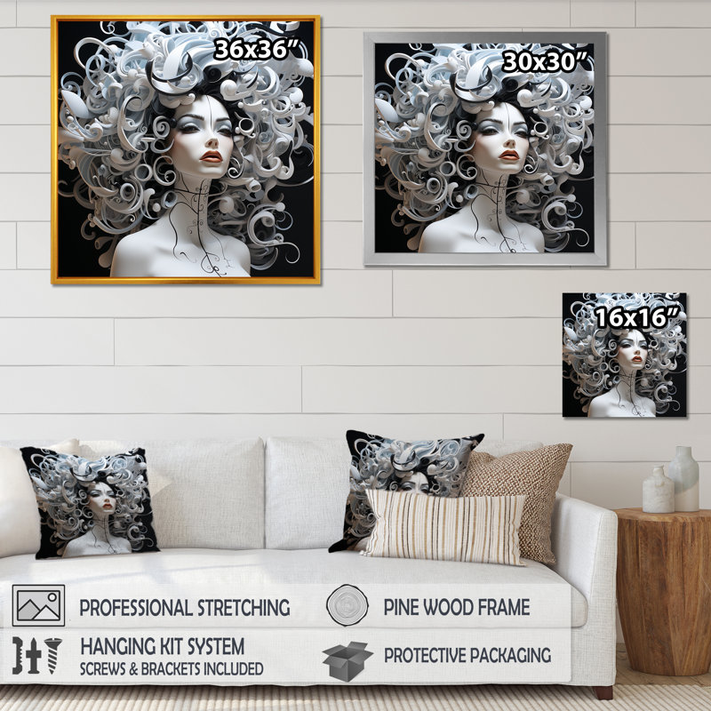 Art sur toile noir et blanc, H 30 po x l 30 po x P 1,5 po, Toile tendue