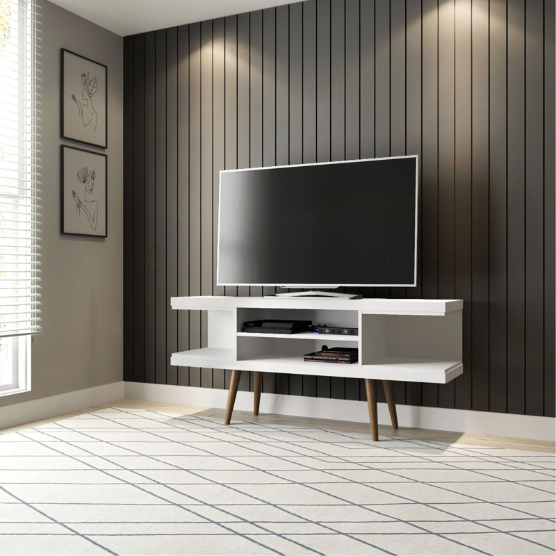 Meuble télé blanc, 24,01 po H x 53,14 po L x 14,02 po l