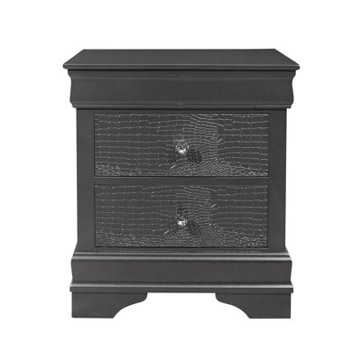 Crocodile Metallic Grey Nightstand | Gift Idea