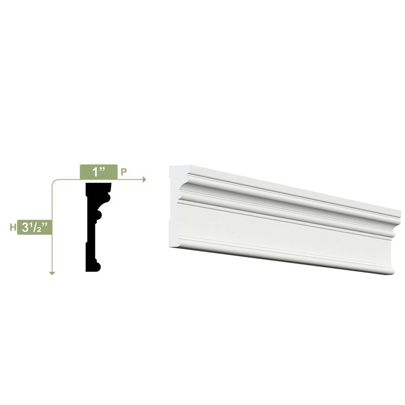 3.5'' H x 96'' W D Plastic Moulding